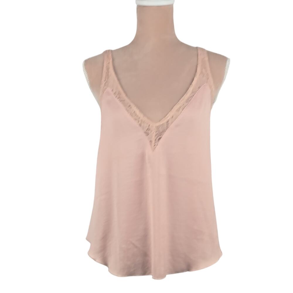 NWT Reset by Jane Lace Trim Sleeveless Top Pink Size Small